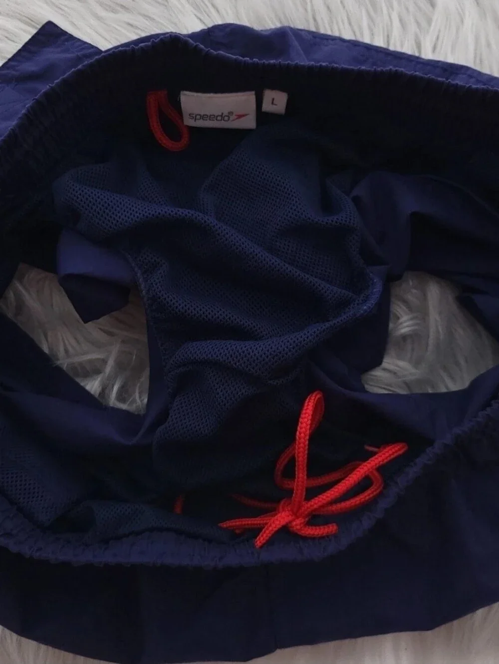 Speedo Mens Size Large Solid Blue Swimming Trunks
